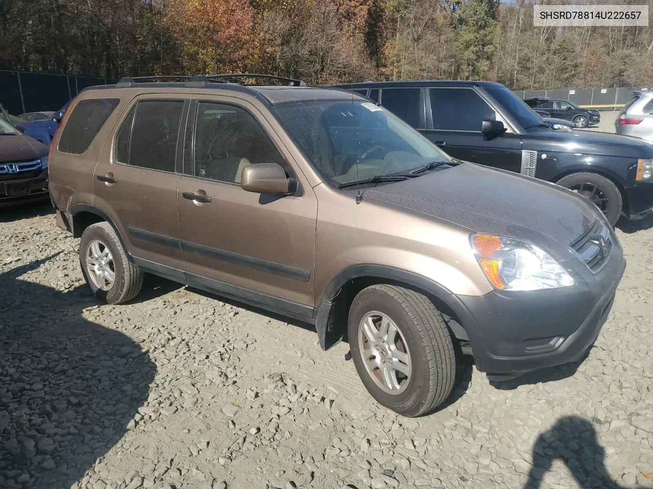 2004 Honda Cr-V Ex VIN: SHSRD78814U222657 Lot: 78755564