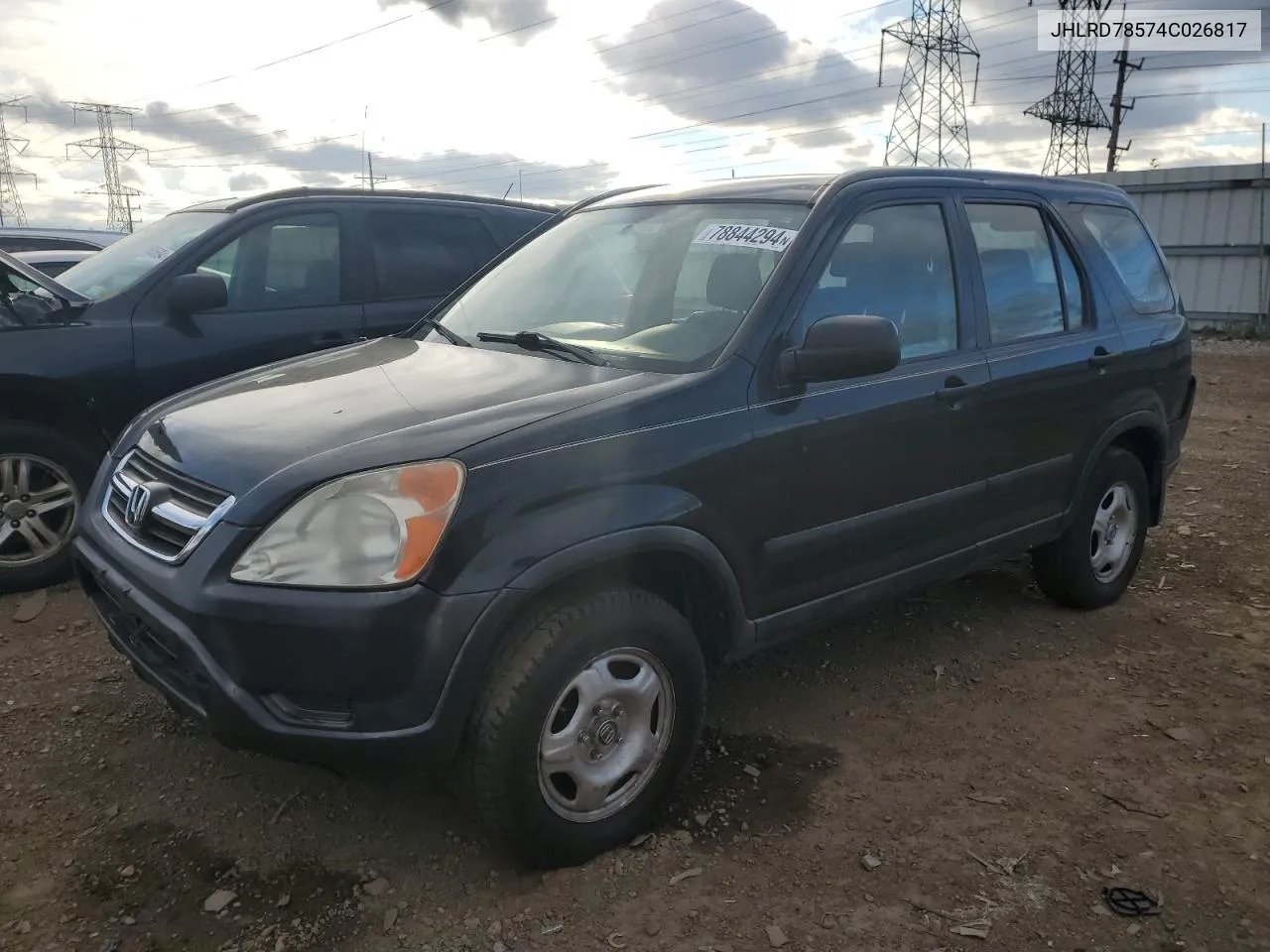 2004 Honda Cr-V Lx VIN: JHLRD78574C026817 Lot: 78844294