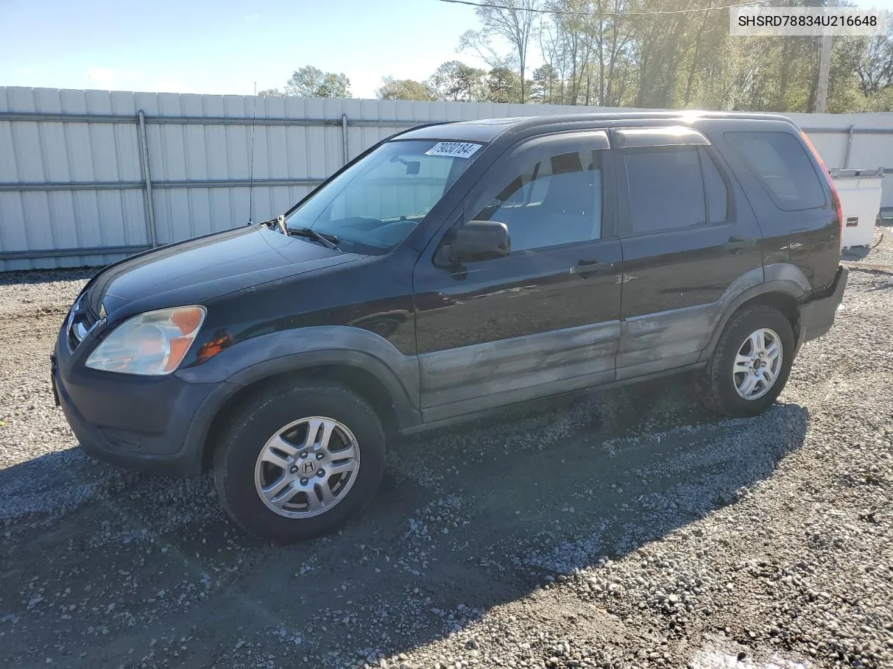 2004 Honda Cr-V Ex VIN: SHSRD78834U216648 Lot: 79030184