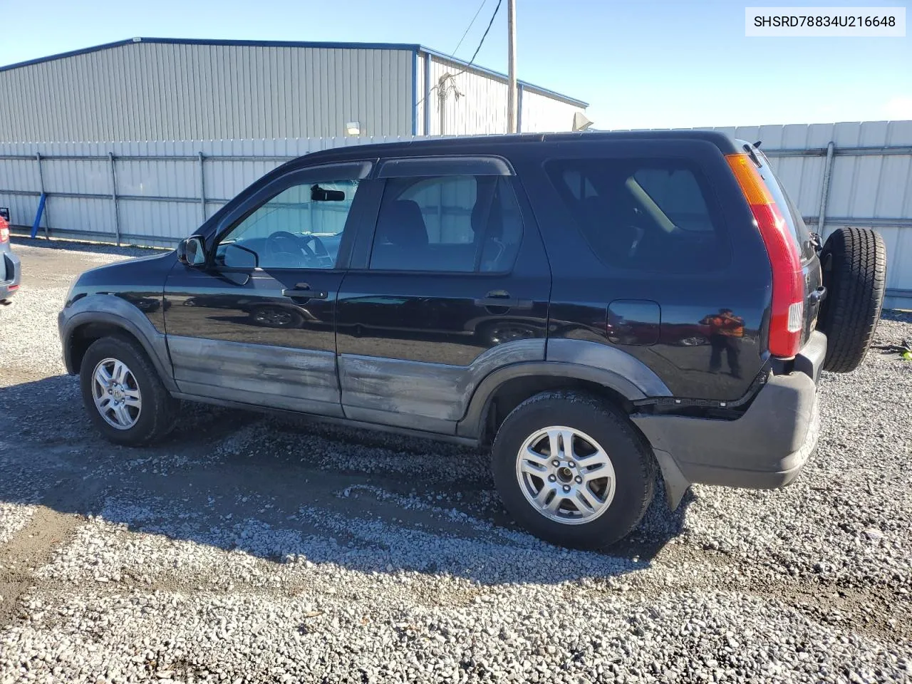 2004 Honda Cr-V Ex VIN: SHSRD78834U216648 Lot: 79030184