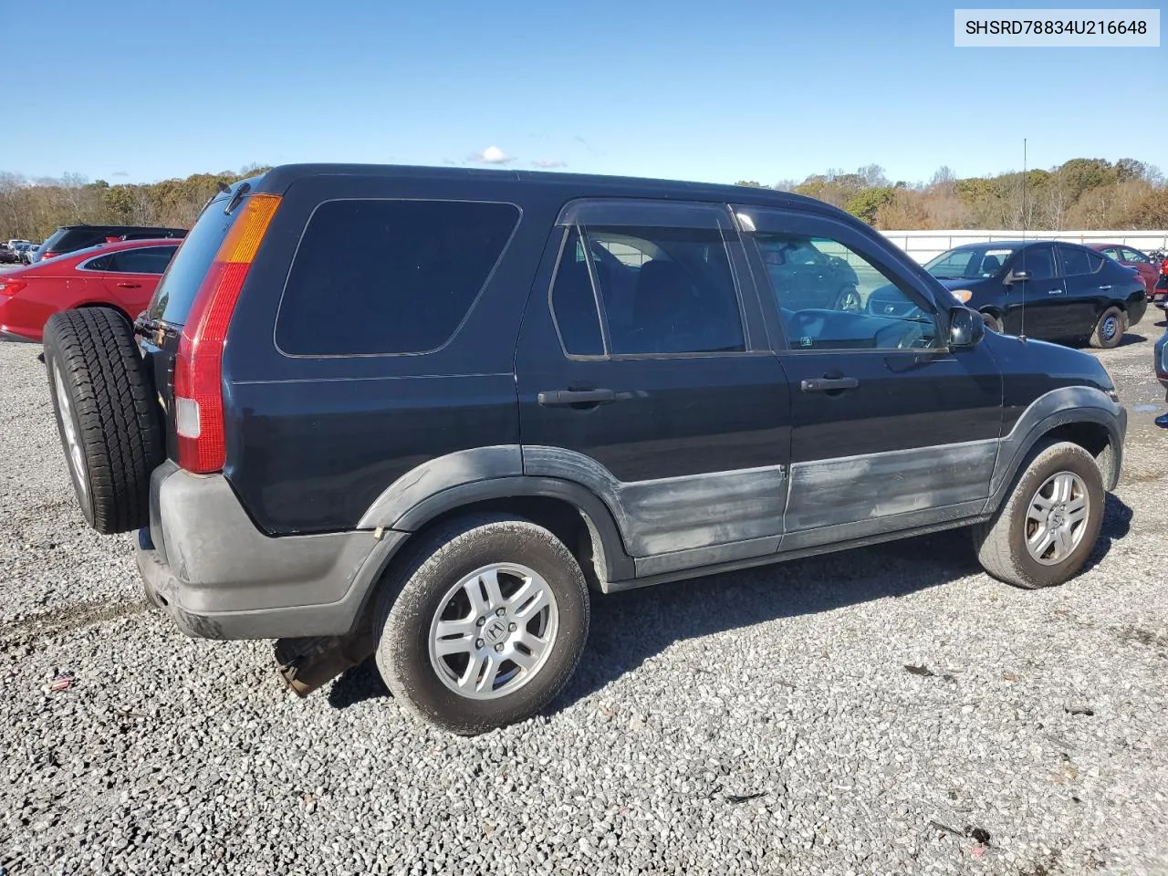 2004 Honda Cr-V Ex VIN: SHSRD78834U216648 Lot: 79030184