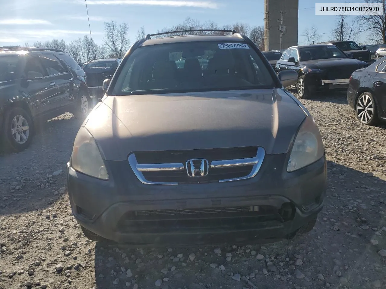 2004 Honda Cr-V Ex VIN: JHLRD78834C022970 Lot: 79547294