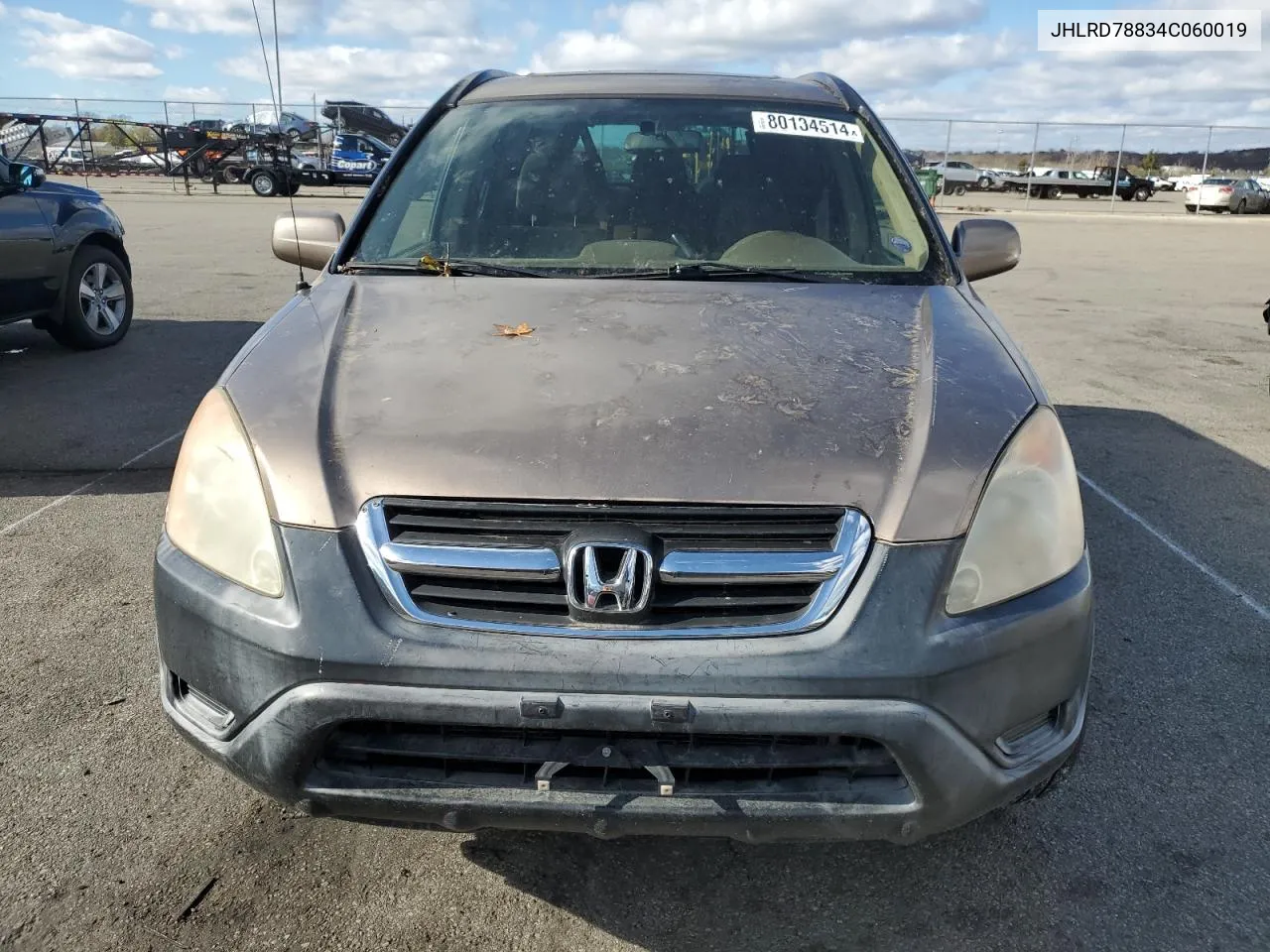 2004 Honda Cr-V Ex VIN: JHLRD78834C060019 Lot: 80134514