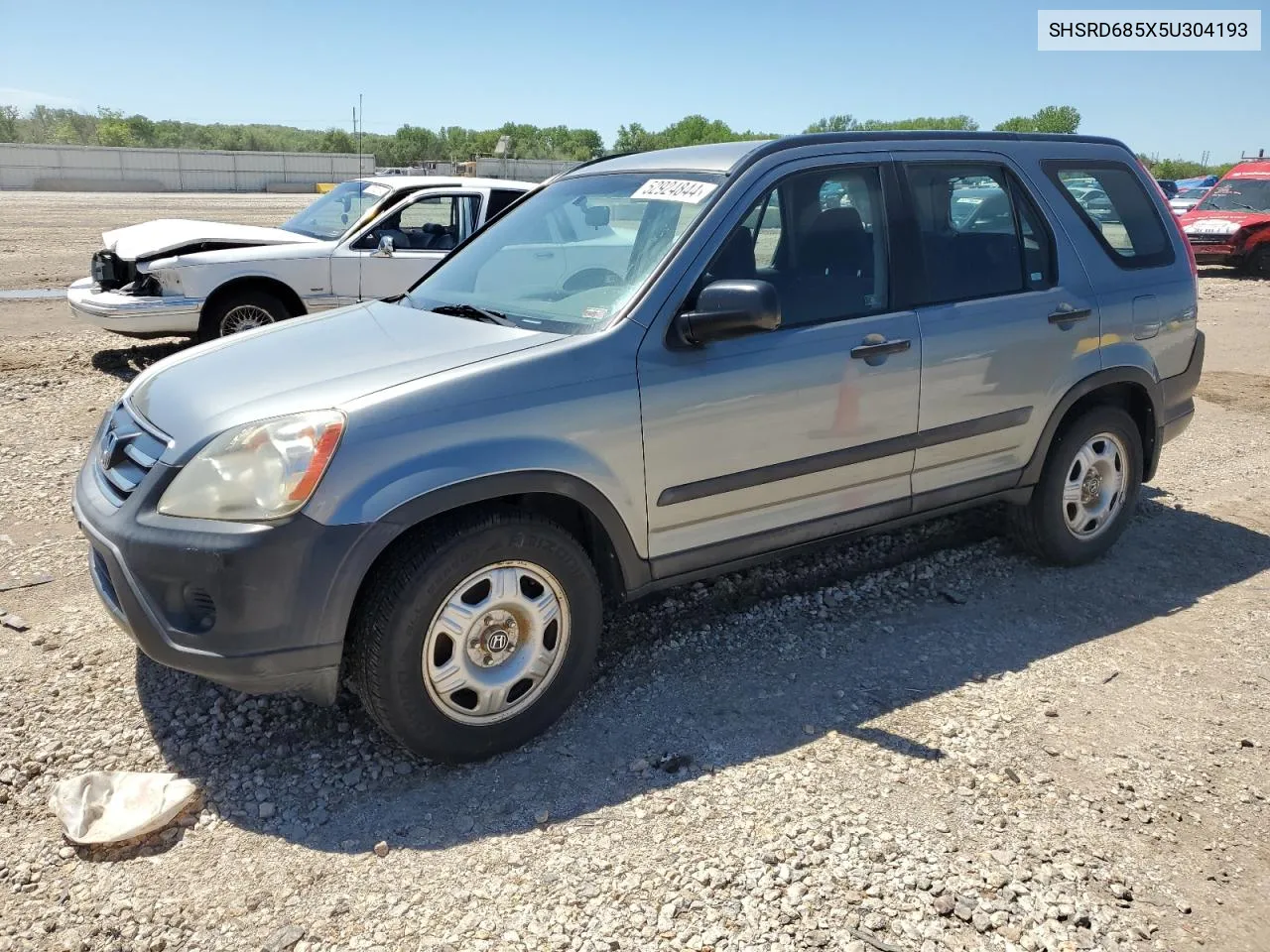 2005 Honda Cr-V Lx VIN: SHSRD685X5U304193 Lot: 52924844