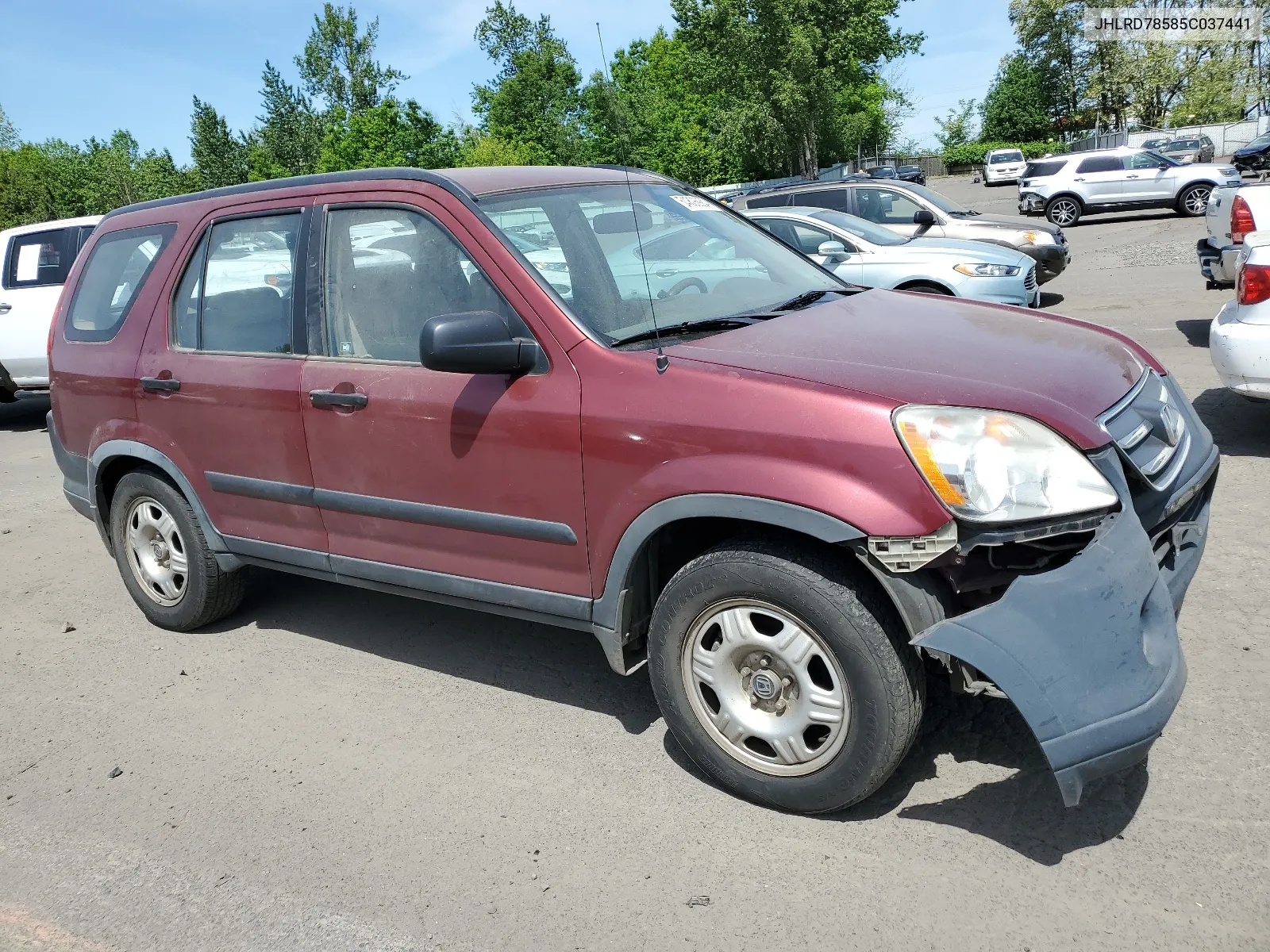 2005 Honda Cr-V Lx VIN: JHLRD78585C037441 Lot: 54806984