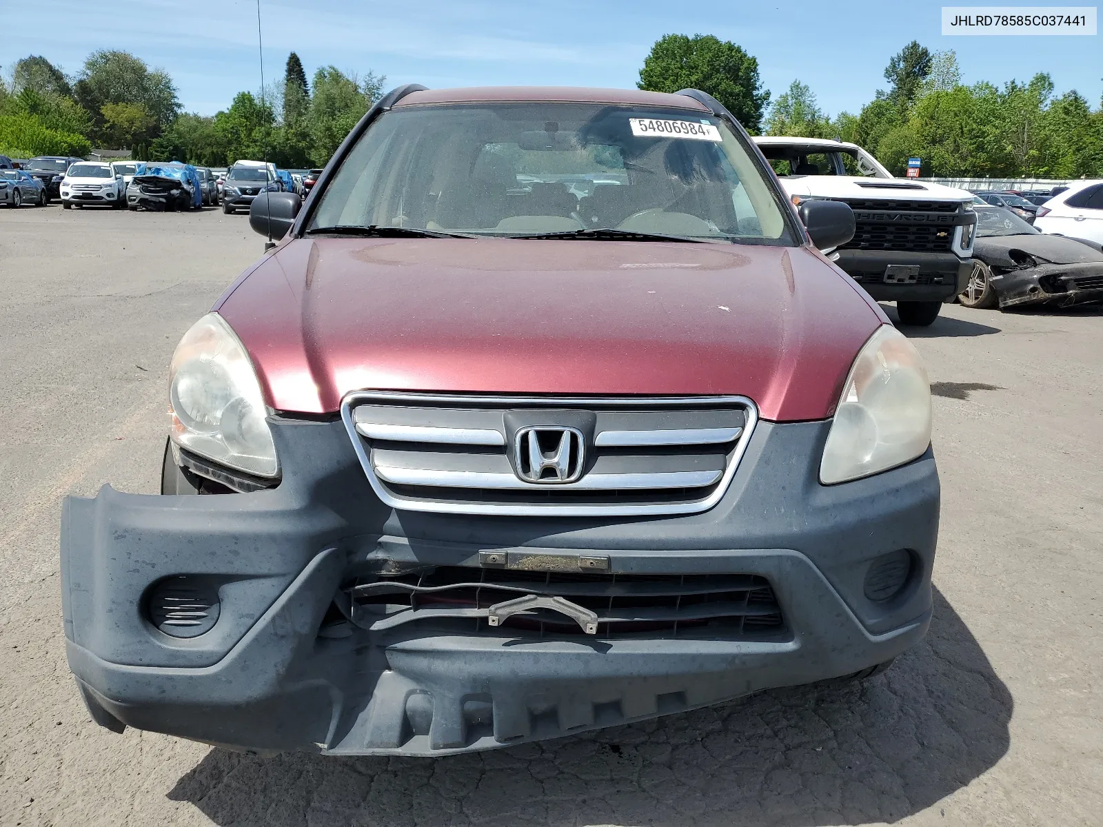 2005 Honda Cr-V Lx VIN: JHLRD78585C037441 Lot: 54806984