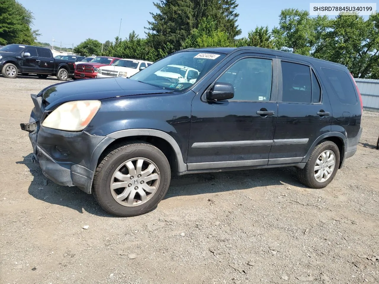 2005 Honda Cr-V Ex VIN: SHSRD78845U340199 Lot: 64824094