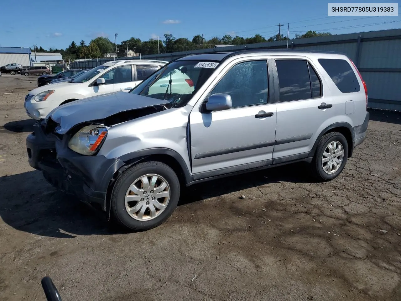 2005 Honda Cr-V Ex VIN: SHSRD77805U319383 Lot: 69459794