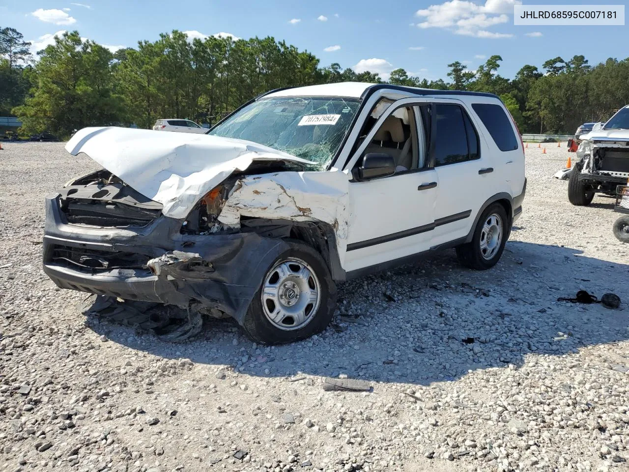 2005 Honda Cr-V Lx VIN: JHLRD68595C007181 Lot: 70757984