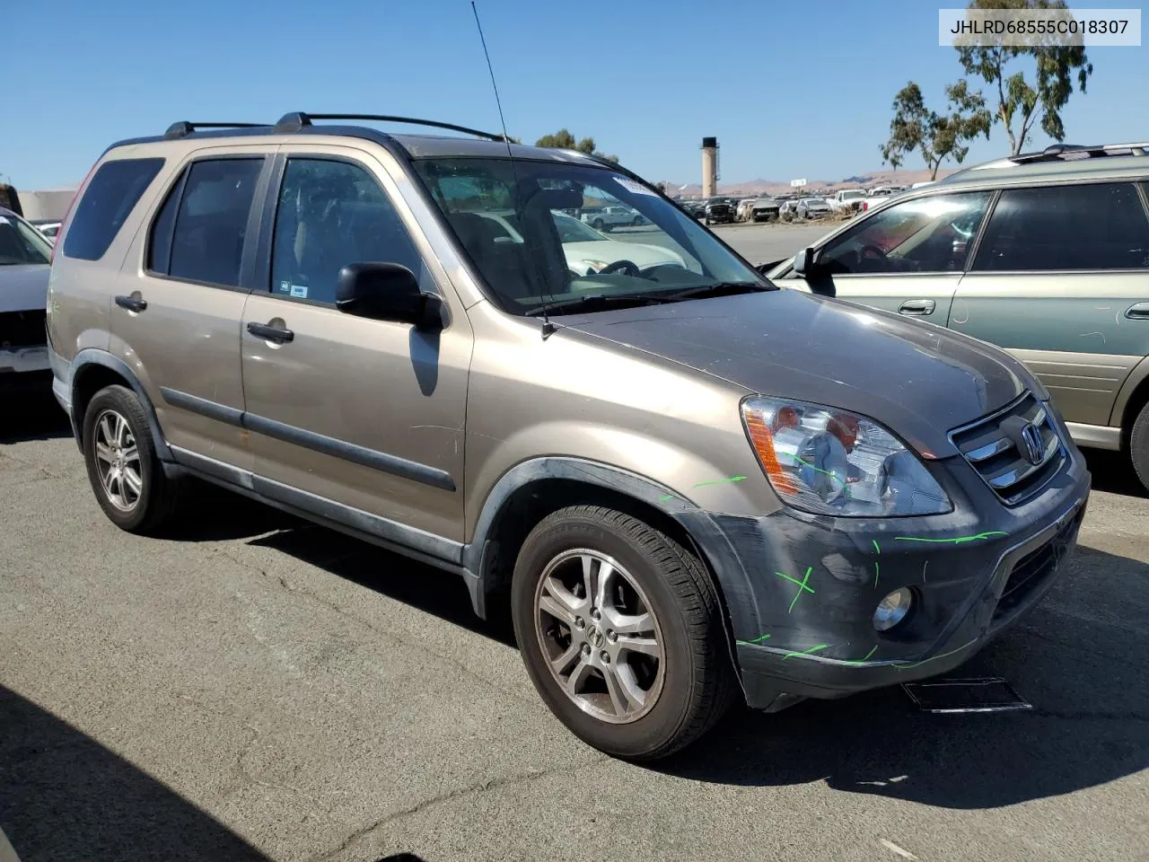 2005 Honda Cr-V Lx VIN: JHLRD68555C018307 Lot: 70990814