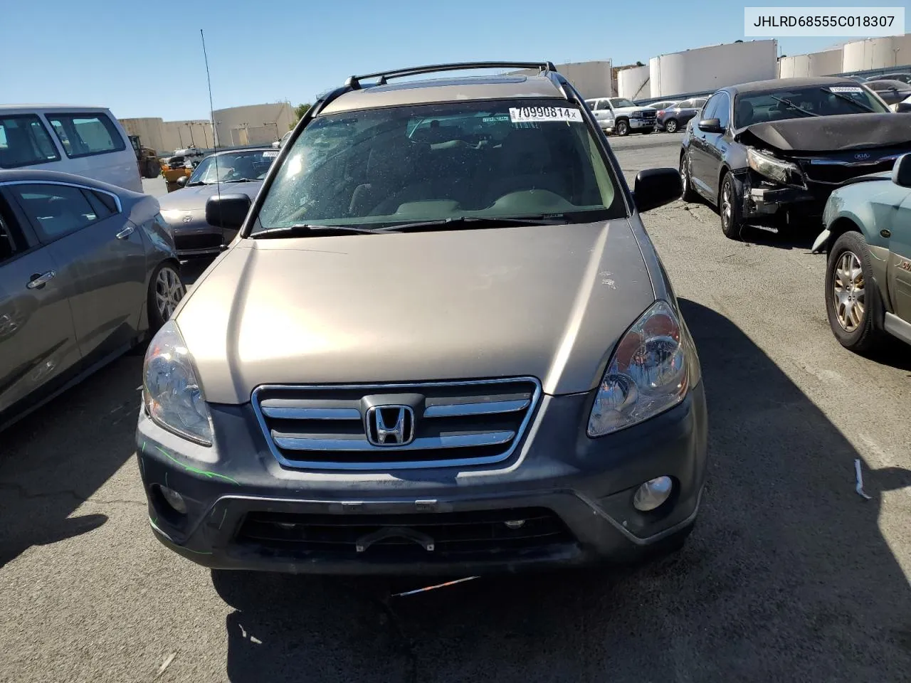 2005 Honda Cr-V Lx VIN: JHLRD68555C018307 Lot: 70990814