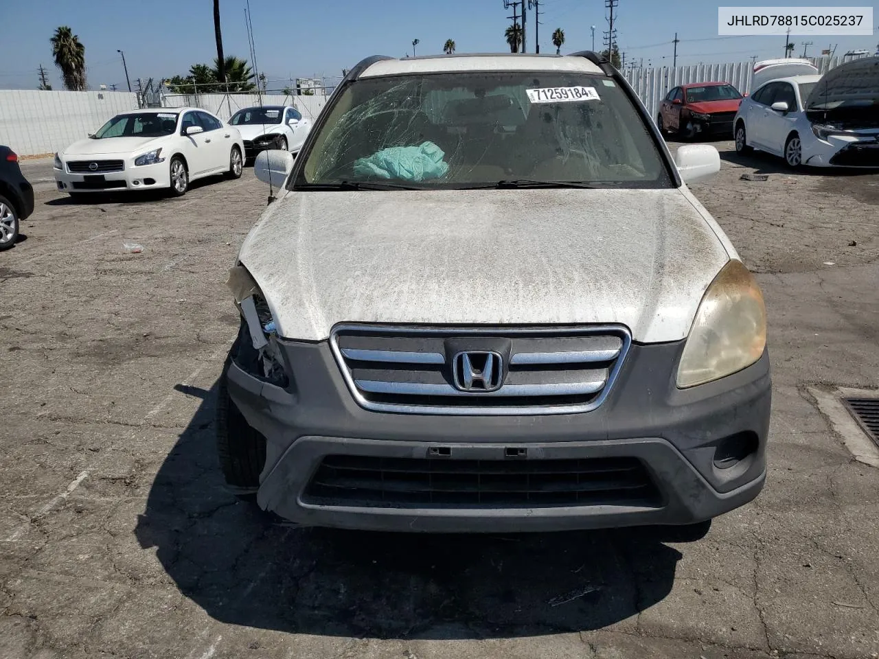 2005 Honda Cr-V Ex VIN: JHLRD78815C025237 Lot: 71259184