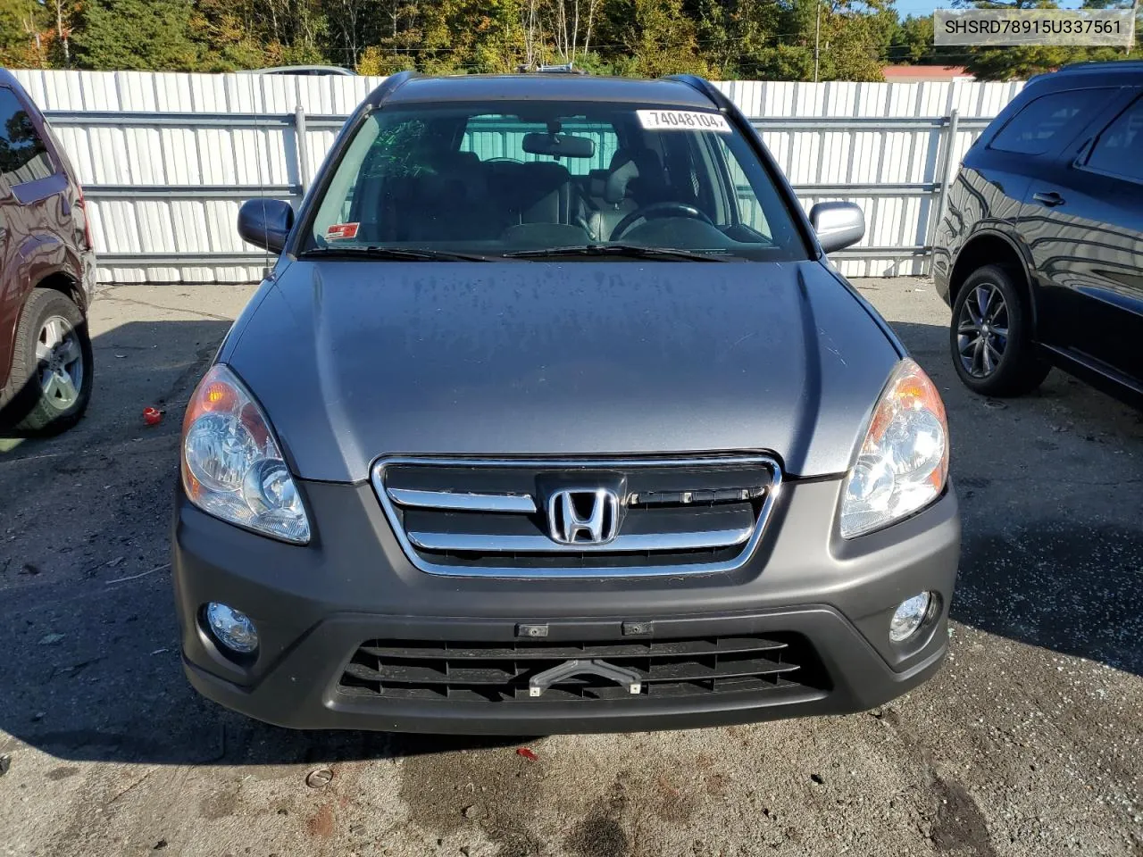 2005 Honda Cr-V Se VIN: SHSRD78915U337561 Lot: 74048104