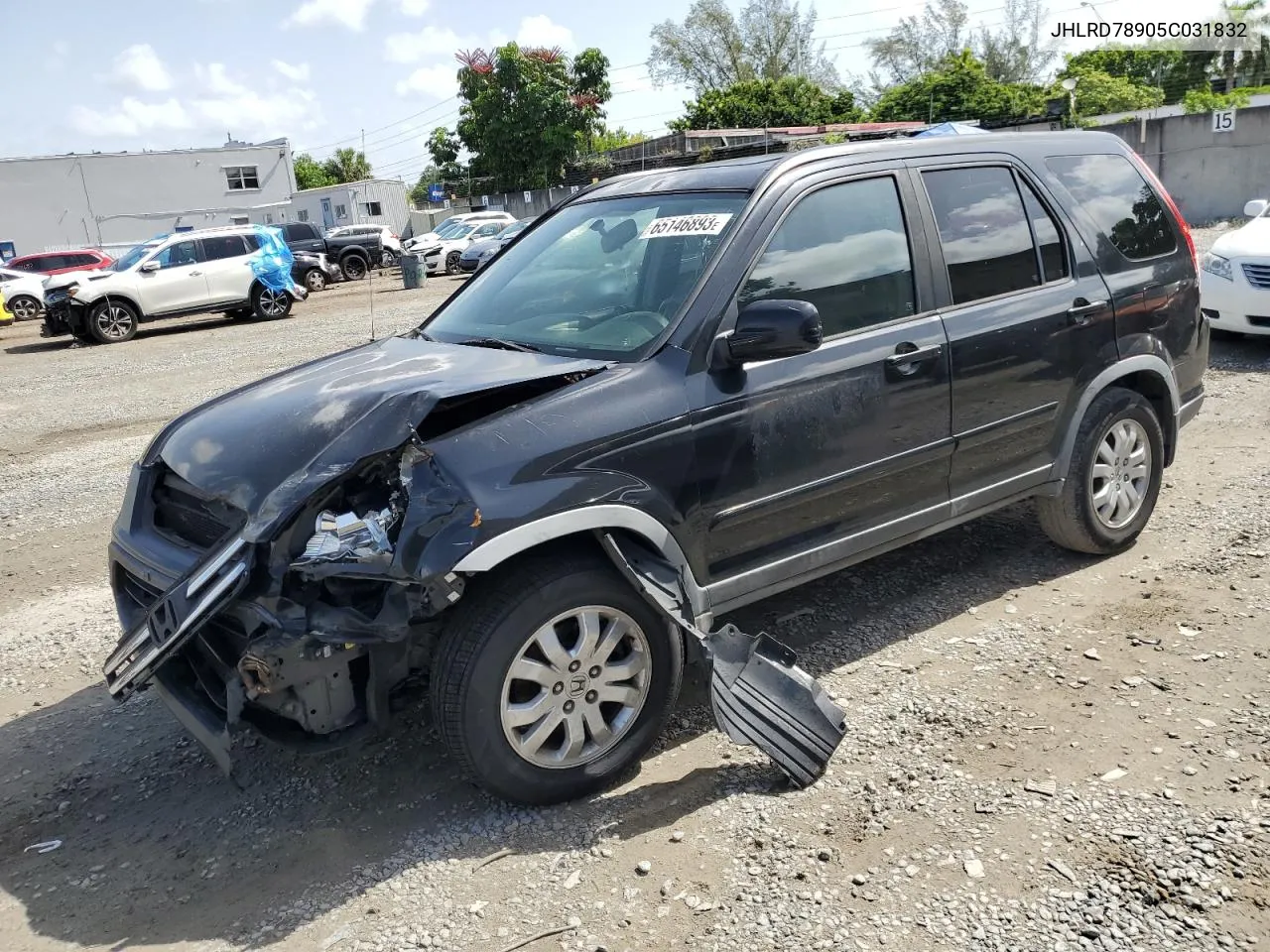 2005 Honda Cr-V Se VIN: JHLRD78905C031832 Lot: 74222194