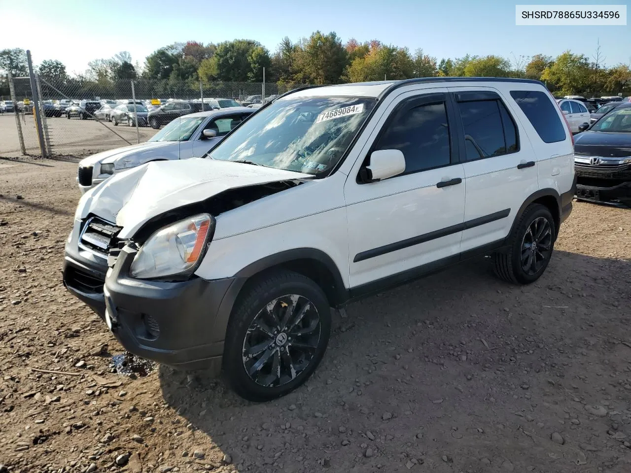 2005 Honda Cr-V Ex VIN: SHSRD78865U334596 Lot: 74689084