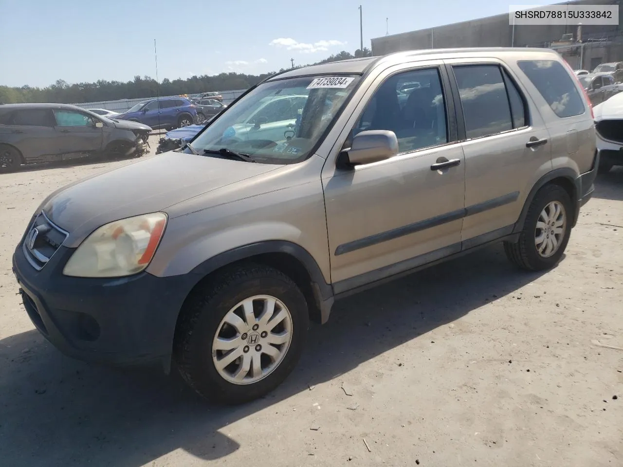 2005 Honda Cr-V Ex VIN: SHSRD78815U333842 Lot: 74739034