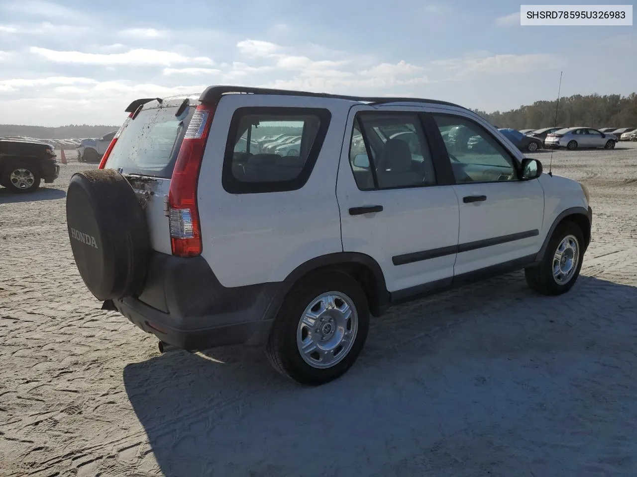 2005 Honda Cr-V Lx VIN: SHSRD78595U326983 Lot: 74914264