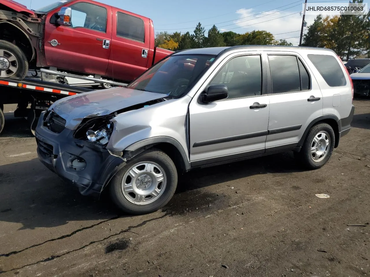 2005 Honda Cr-V Lx VIN: JHLRD68575C010063 Lot: 75350904