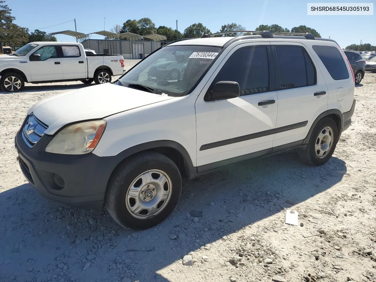 2005 Honda Cr-V Lx VIN: SHSRD68545U305193 Lot: 75720344