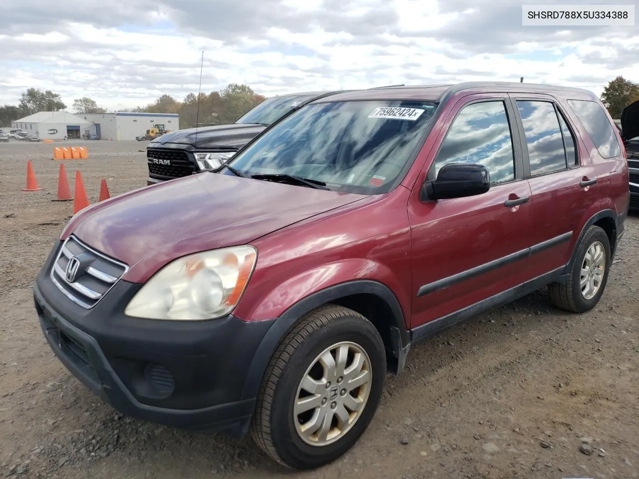 2005 Honda Cr-V Ex VIN: SHSRD788X5U334388 Lot: 75962424