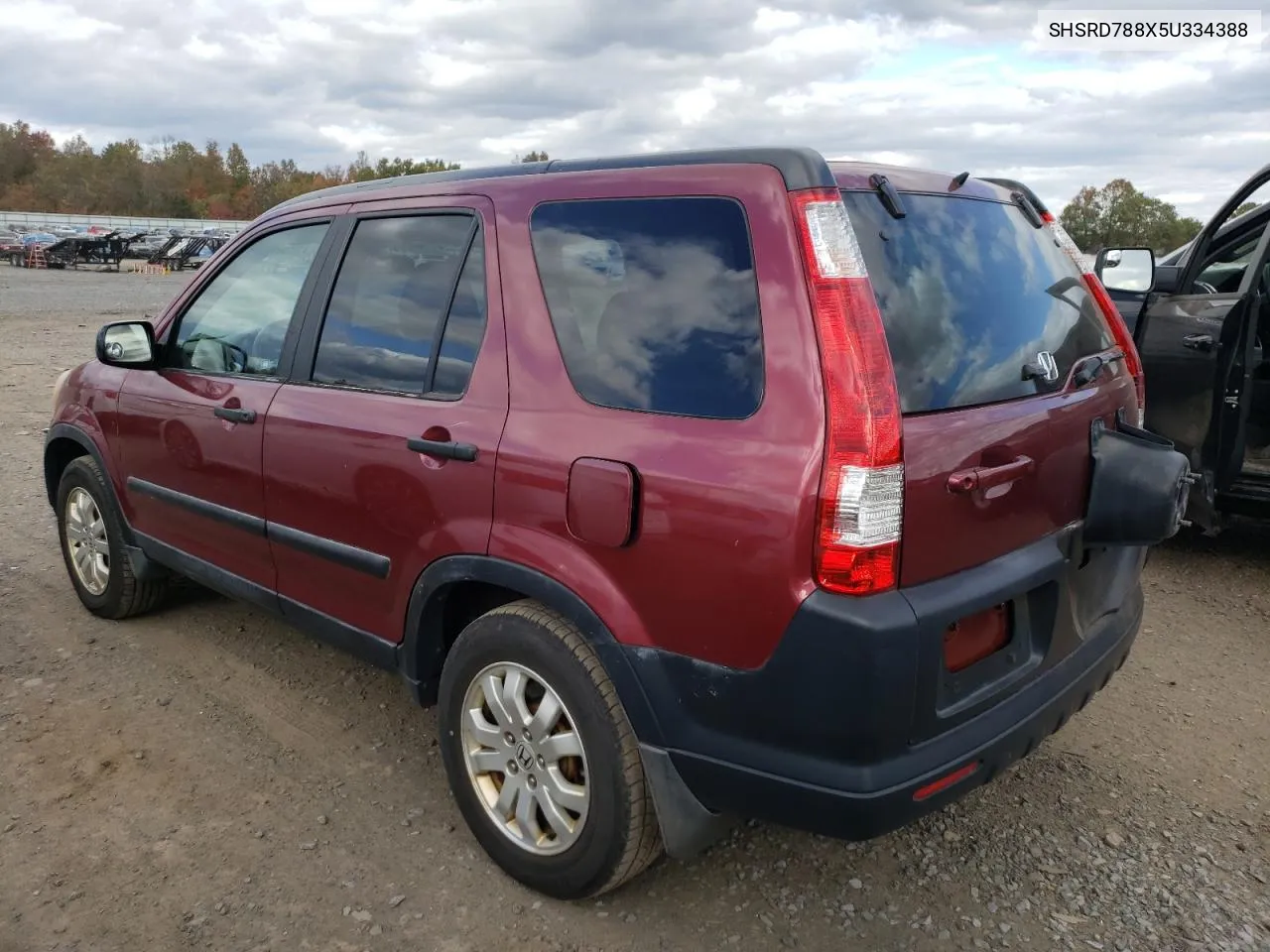 2005 Honda Cr-V Ex VIN: SHSRD788X5U334388 Lot: 75962424