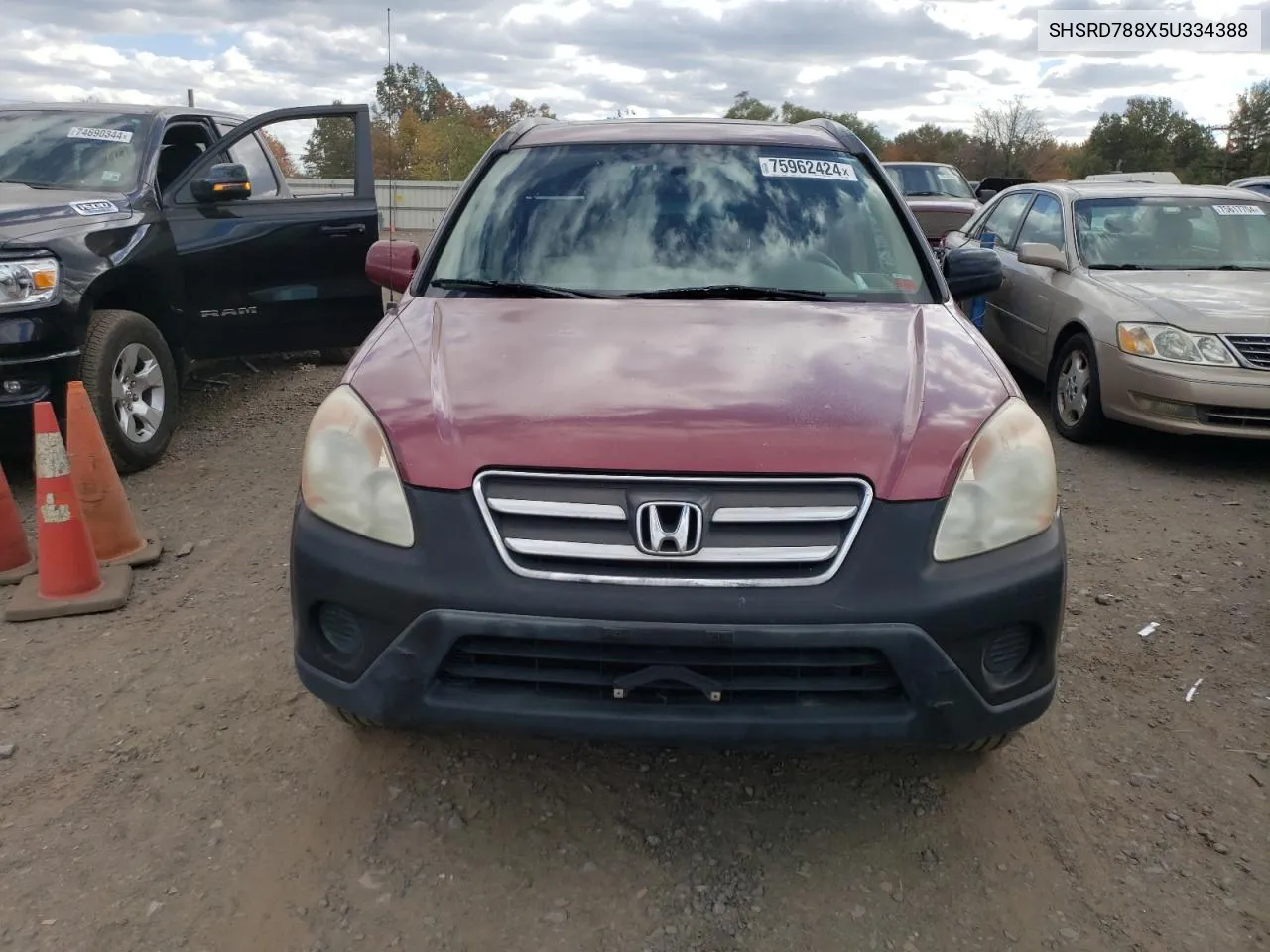 2005 Honda Cr-V Ex VIN: SHSRD788X5U334388 Lot: 75962424