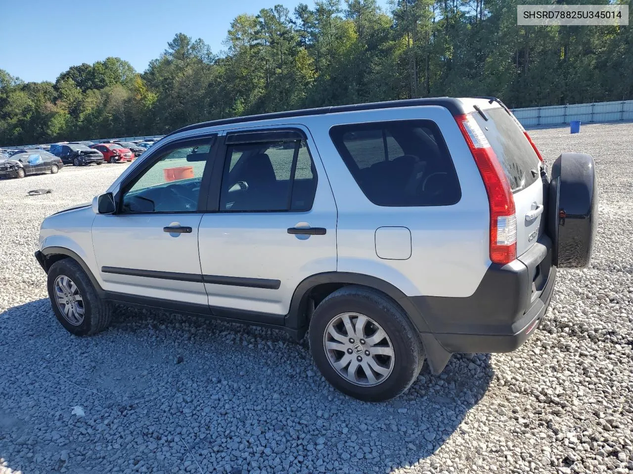 2005 Honda Cr-V Ex VIN: SHSRD78825U345014 Lot: 75980474