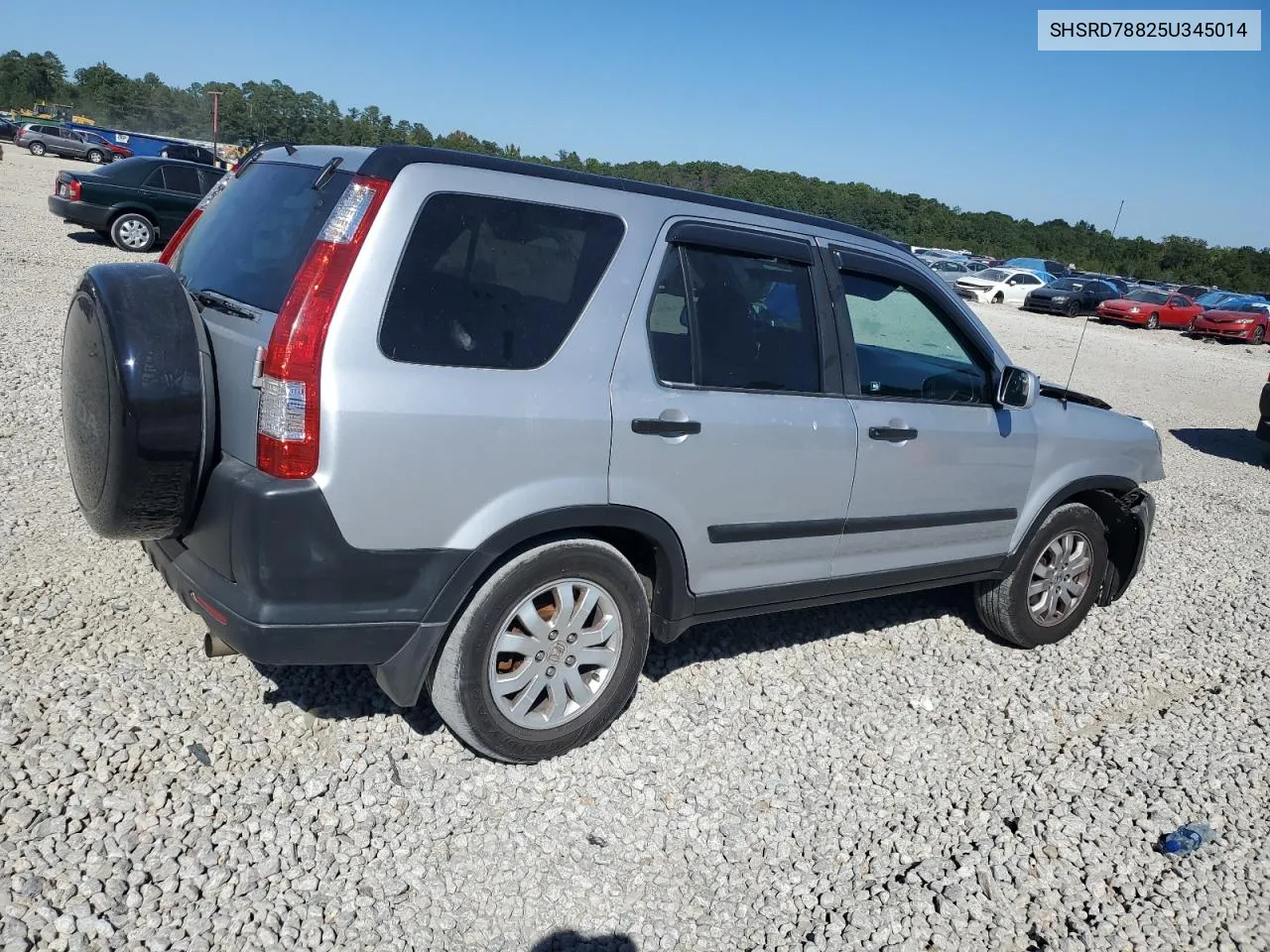 2005 Honda Cr-V Ex VIN: SHSRD78825U345014 Lot: 75980474