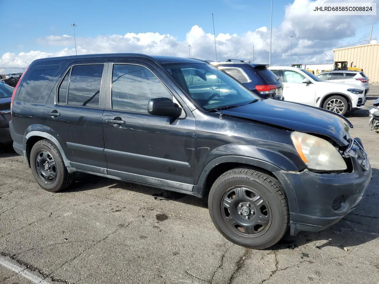 2005 Honda Cr-V Lx VIN: JHLRD68585C008824 Lot: 75993984