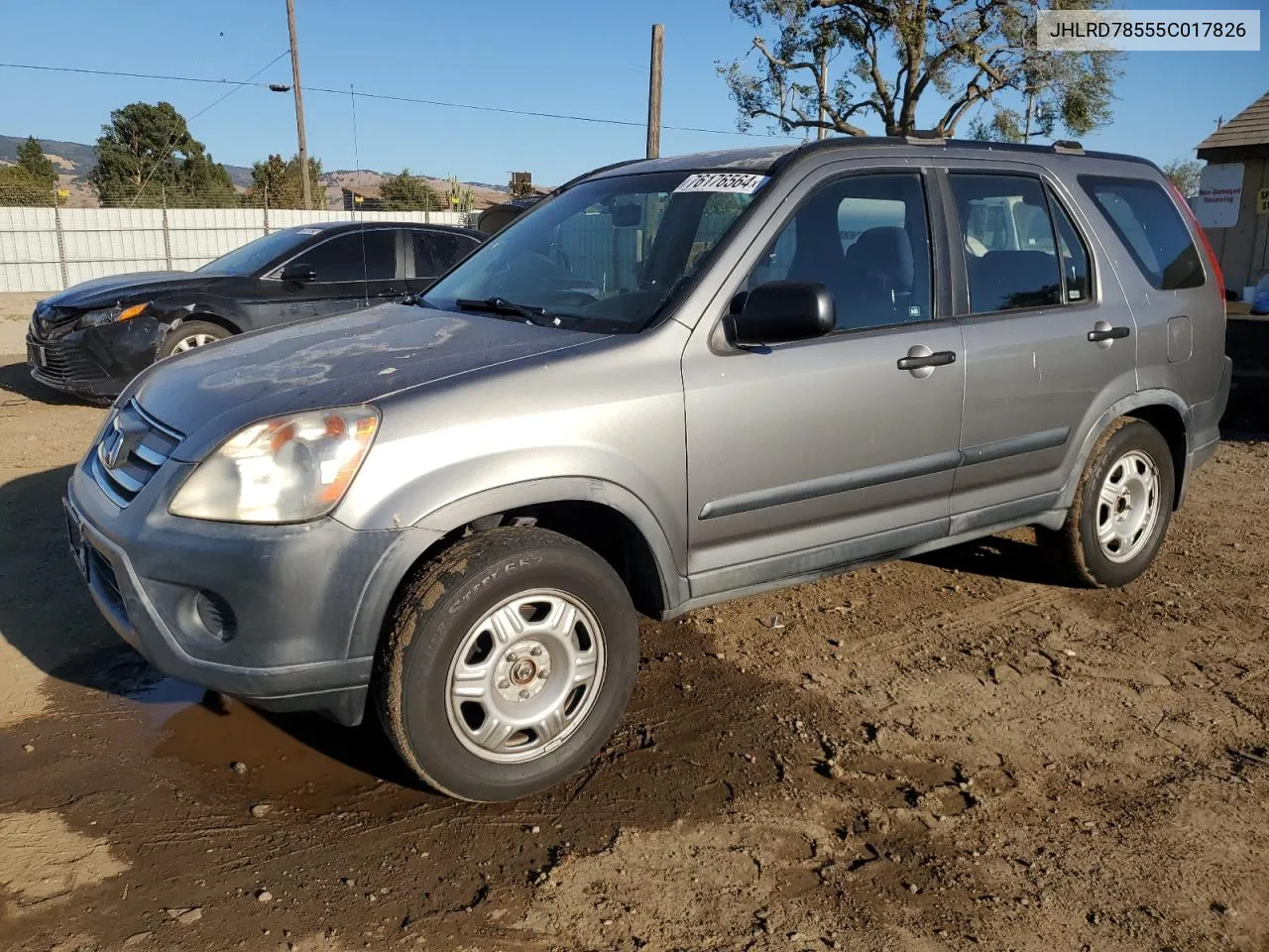 2005 Honda Cr-V Lx VIN: JHLRD78555C017826 Lot: 76176564