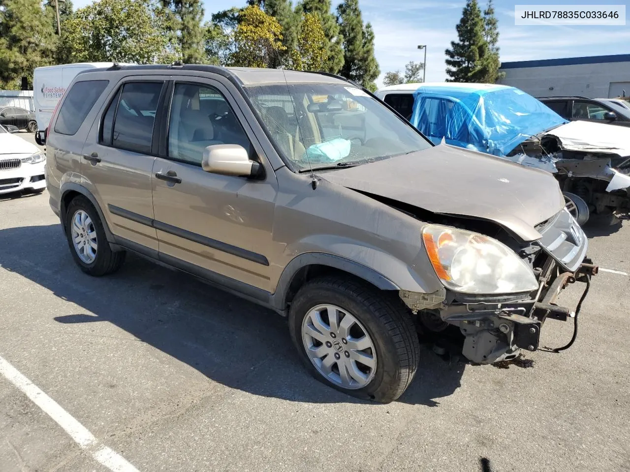 2005 Honda Cr-V Ex VIN: JHLRD78835C033646 Lot: 77117244