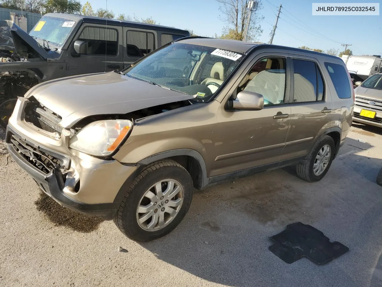 2005 Honda Cr-V Se VIN: JHLRD78925C032545 Lot: 77759304