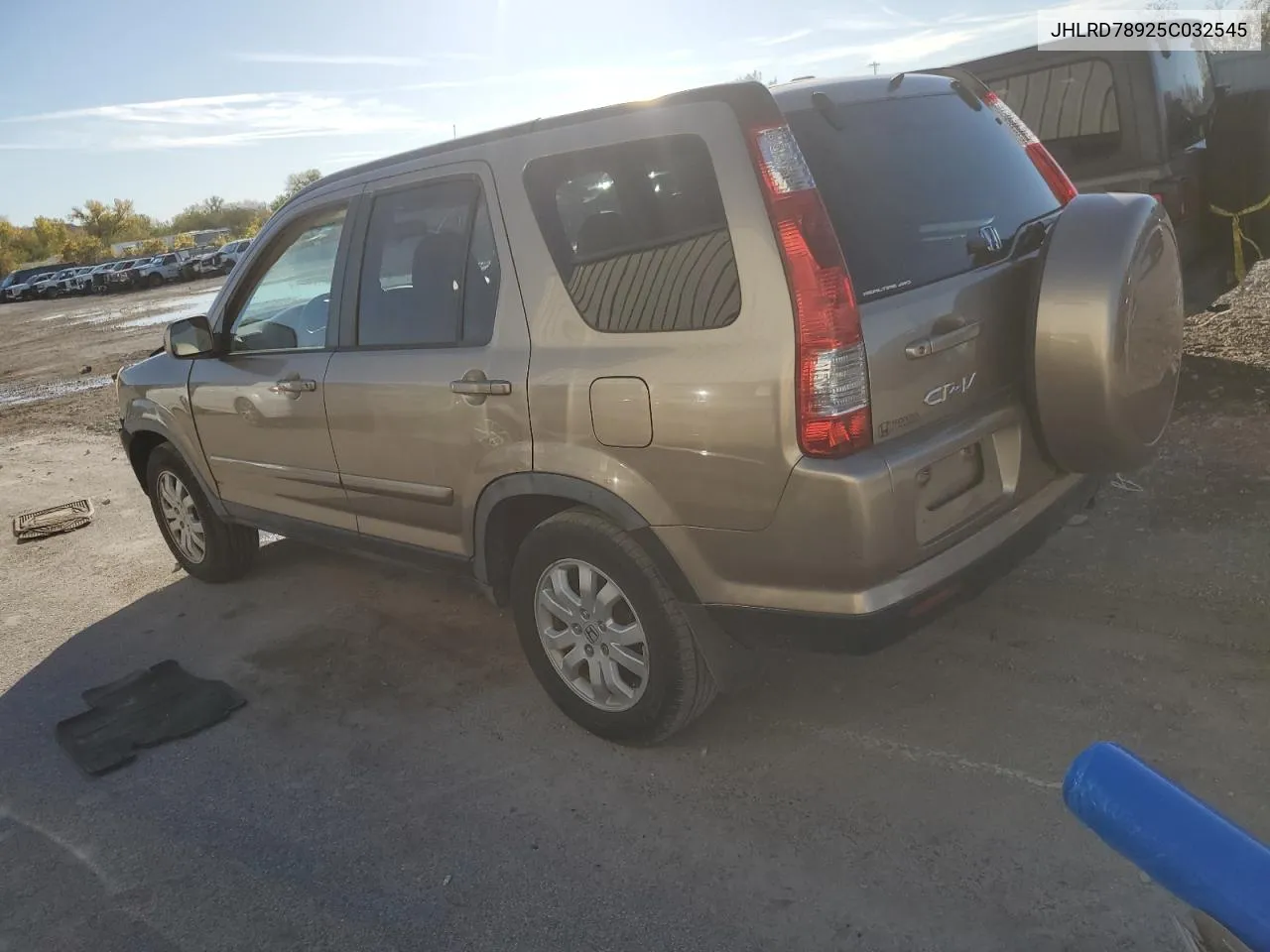 2005 Honda Cr-V Se VIN: JHLRD78925C032545 Lot: 77759304