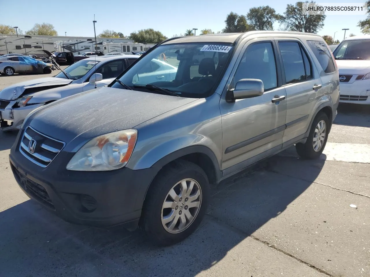 2005 Honda Cr-V Ex VIN: JHLRD78835C058711 Lot: 78866344