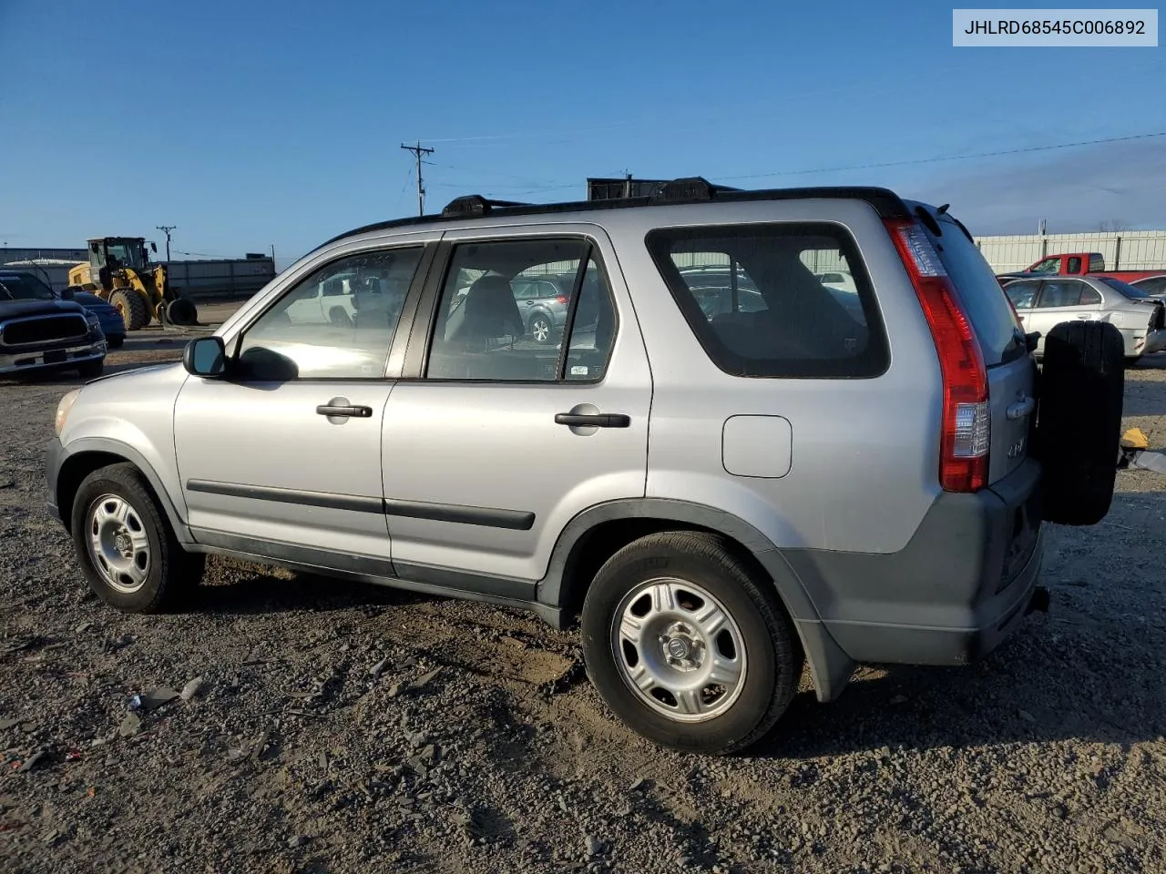 2005 Honda Cr-V Lx VIN: JHLRD68545C006892 Lot: 78875024