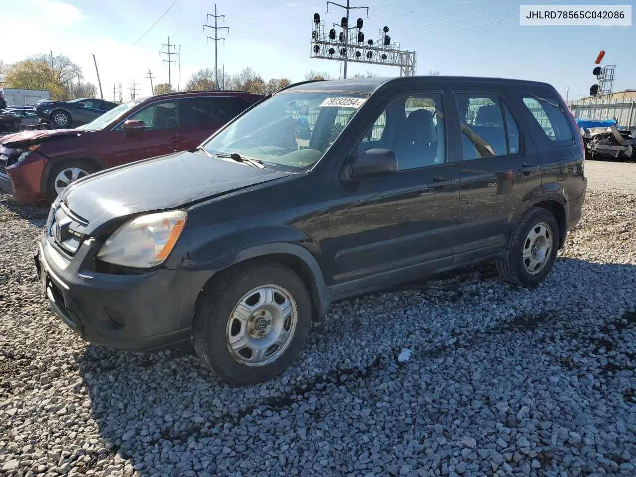 2005 Honda Cr-V Lx VIN: JHLRD78565C042086 Lot: 79232254