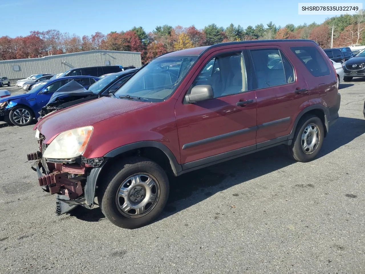 2005 Honda Cr-V Lx VIN: SHSRD78535U322749 Lot: 79239134