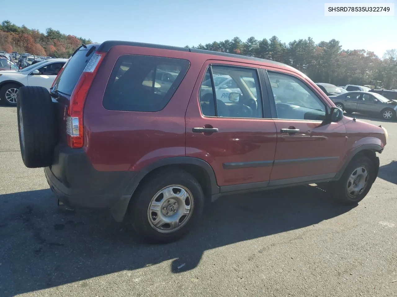 2005 Honda Cr-V Lx VIN: SHSRD78535U322749 Lot: 79239134