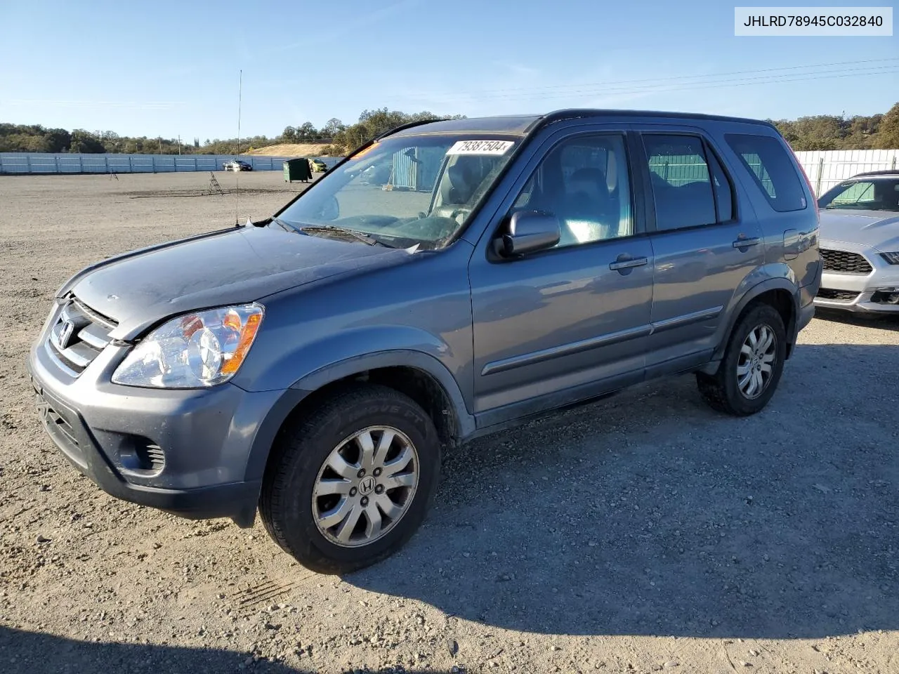 2005 Honda Cr-V Se VIN: JHLRD78945C032840 Lot: 79387504