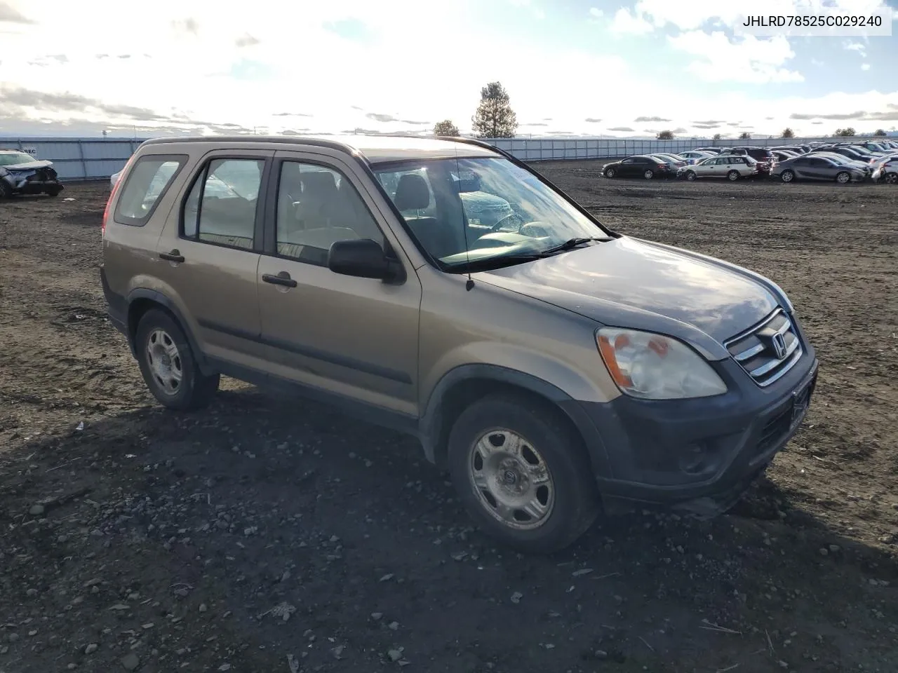 2005 Honda Cr-V Lx VIN: JHLRD78525C029240 Lot: 80391454