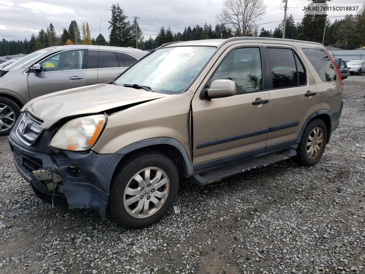 2005 Honda Cr-V Ex VIN: JHLRD78815C018837 Lot: 80500284