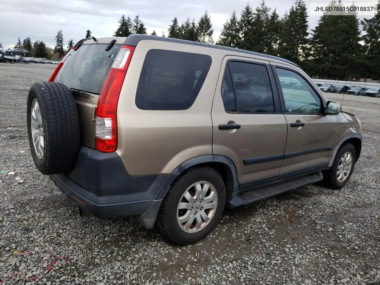 2005 Honda Cr-V Ex VIN: JHLRD78815C018837 Lot: 80500284