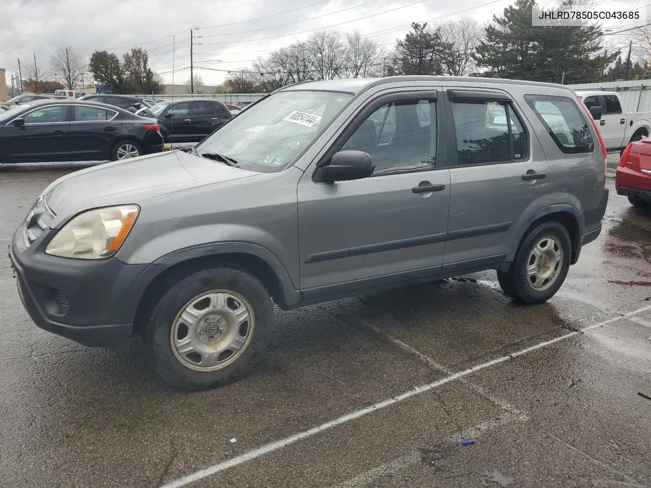 2005 Honda Cr-V Lx VIN: JHLRD78505C043685 Lot: 80854144