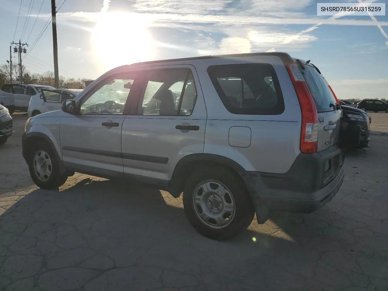 2005 Honda Cr-V Lx VIN: SHSRD78565U315259 Lot: 81196704