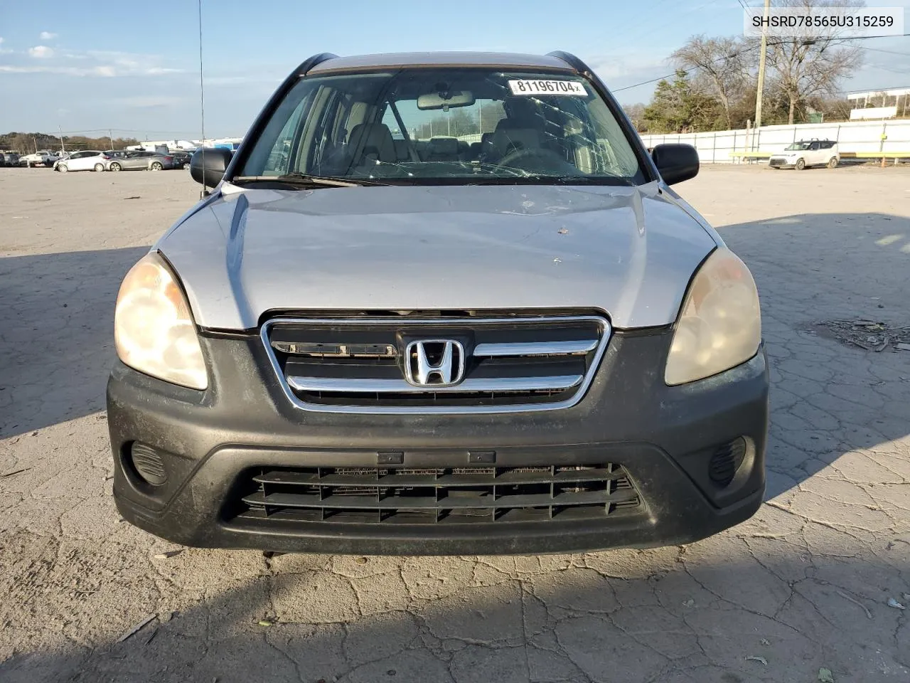 2005 Honda Cr-V Lx VIN: SHSRD78565U315259 Lot: 81196704