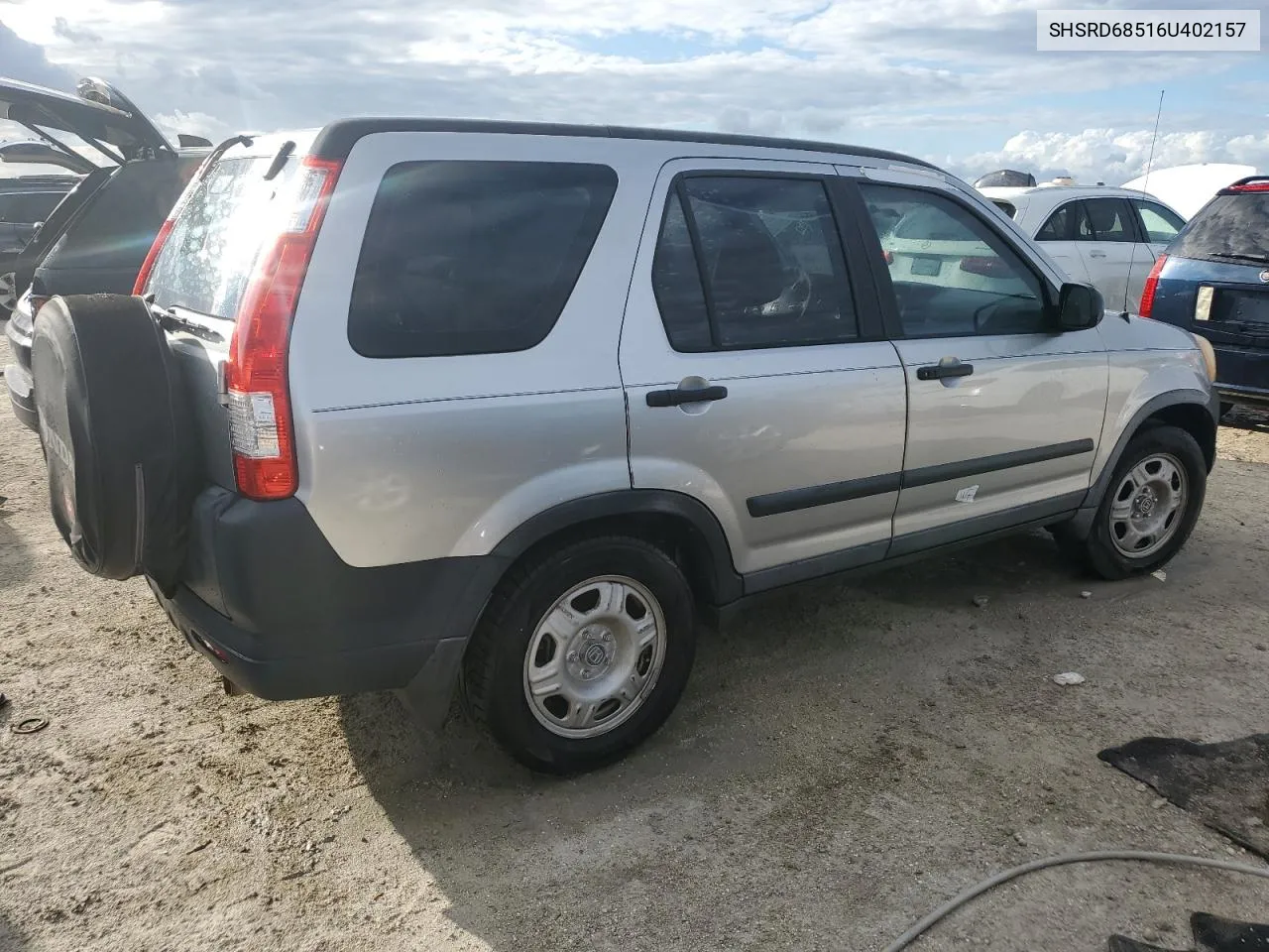 2006 Honda Cr-V Lx VIN: SHSRD68516U402157 Lot: 74983564