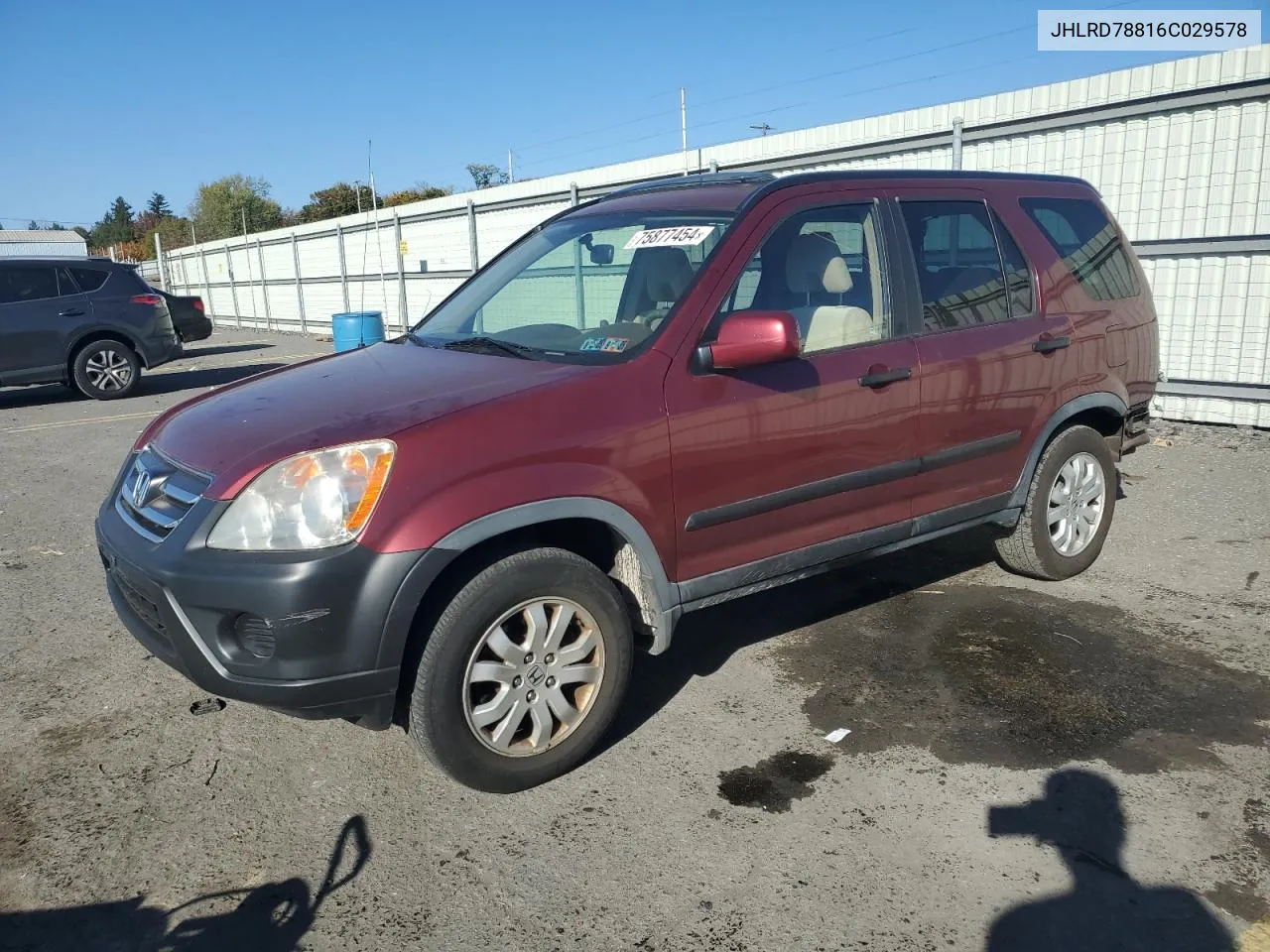 JHLRD78816C029578 2006 Honda Cr-V Ex