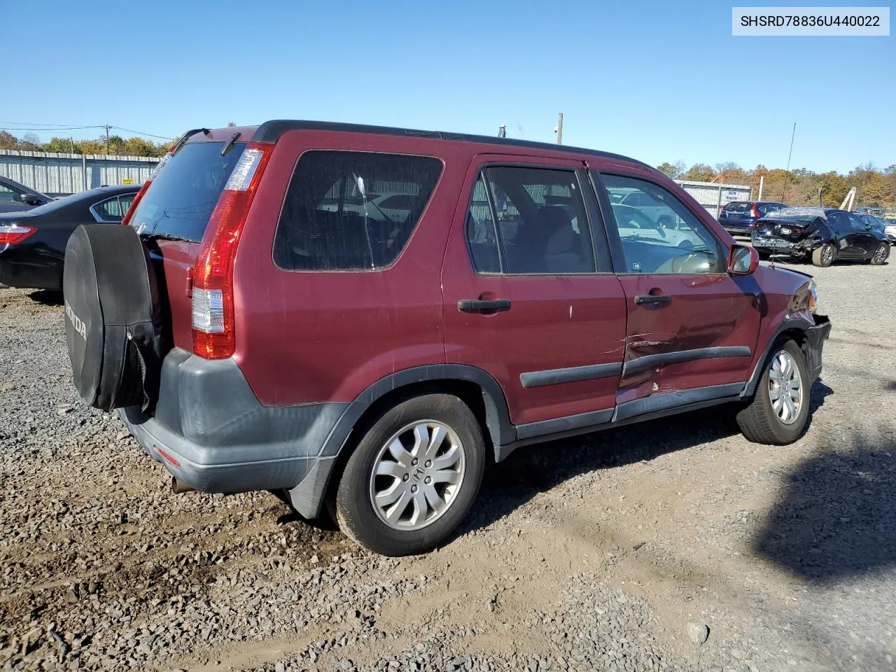 2006 Honda Cr-V Ex VIN: SHSRD78836U440022 Lot: 75957444