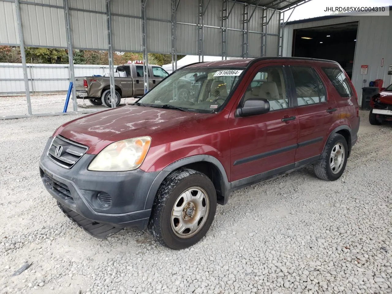 2006 Honda Cr-V Lx VIN: JHLRD685X6C004310 Lot: 76160864