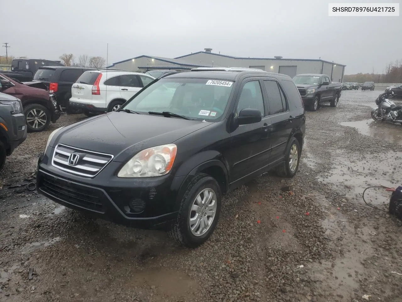 2006 Honda Cr-V Se VIN: SHSRD78976U421725 Lot: 76205454